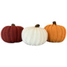 knit pumpkins in a variety of colors