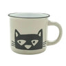 mug with a black cat face on it 