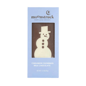 cinnamon milk chocolate bar with a snowman 