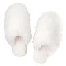 Bella Sleep & Spa Plush Mohair Ivory Slippers with Hard Sole