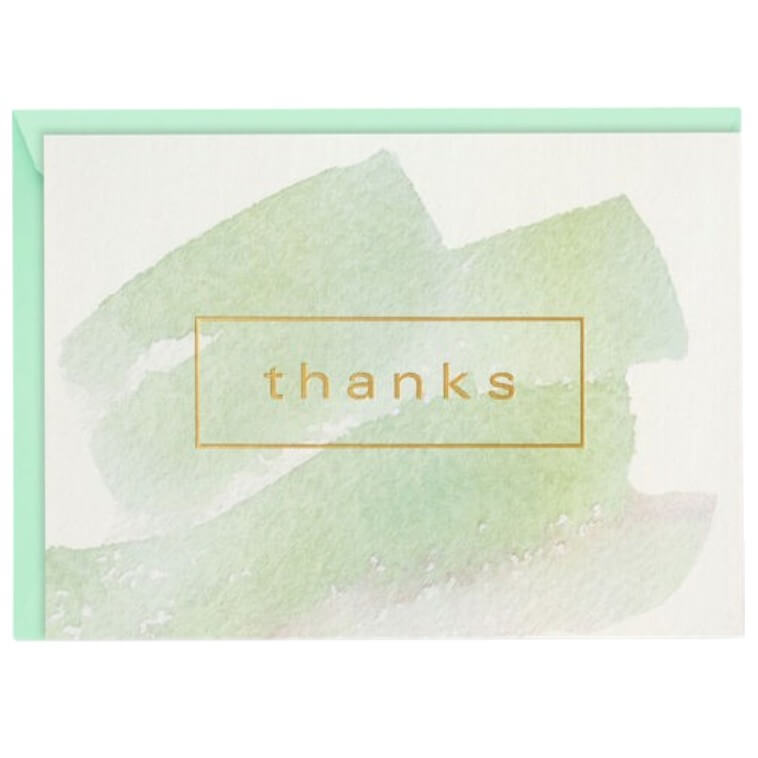Hallmark Watercolor Thanks Card