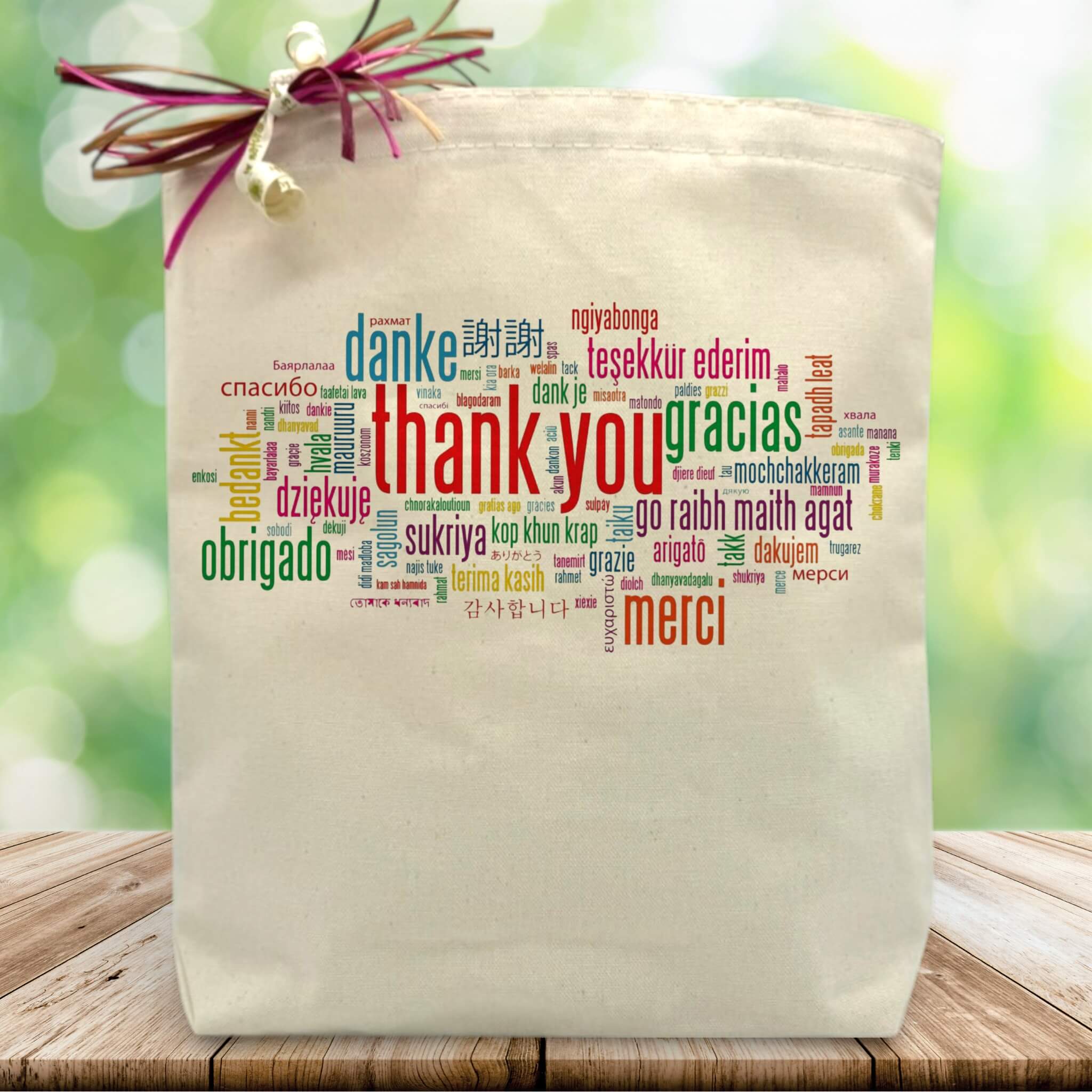 Create Your Own Thank You in All Languages Gift Tote | It's Only ...