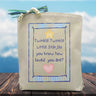 Twinkle Twinkle Little Star do you know how loved your are printed on gift tote sitting on table