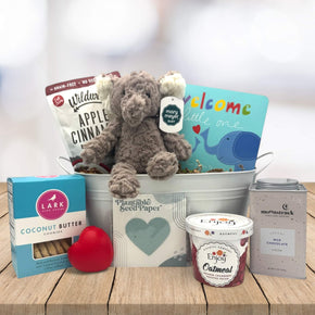 Welcome Little One Elephant Edition Gift Basket