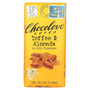 Chocolove Toffee & Almonds in Milk Chocolate Bar